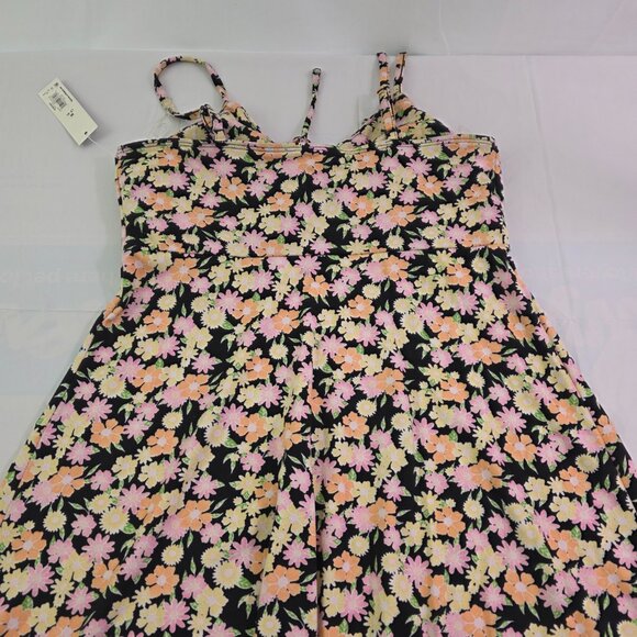 No Boundaries Adjustable Spaghetti Strap Floral Print Dress  - Size Medium NWT - Picture 6 of 15